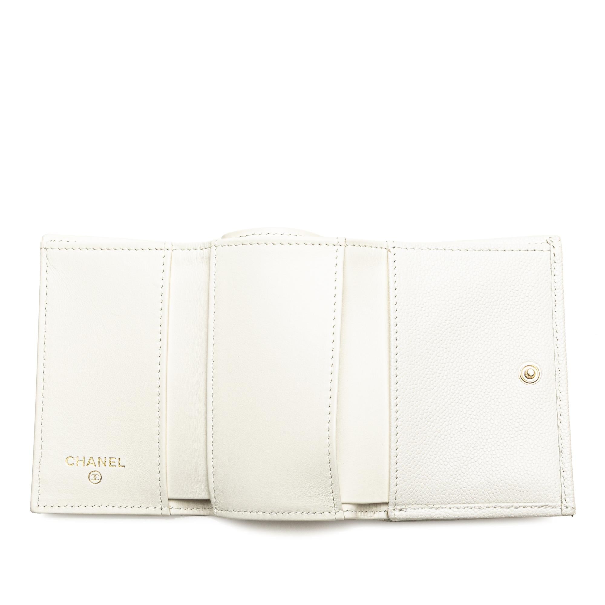 Chanel CC Quilted Caviar Trifold Flap Wallet