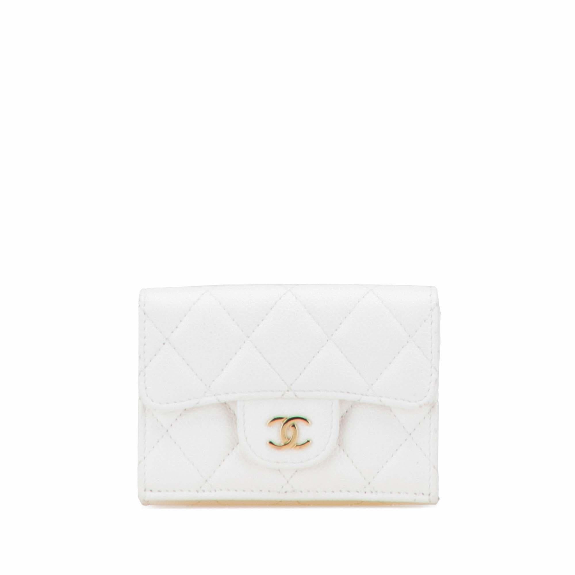 Chanel CC Quilted Caviar Trifold Flap Wallet