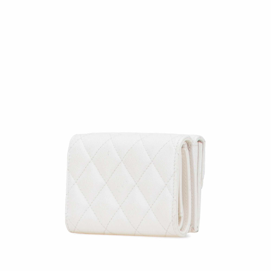 Chanel CC Quilted Caviar Trifold Flap Wallet