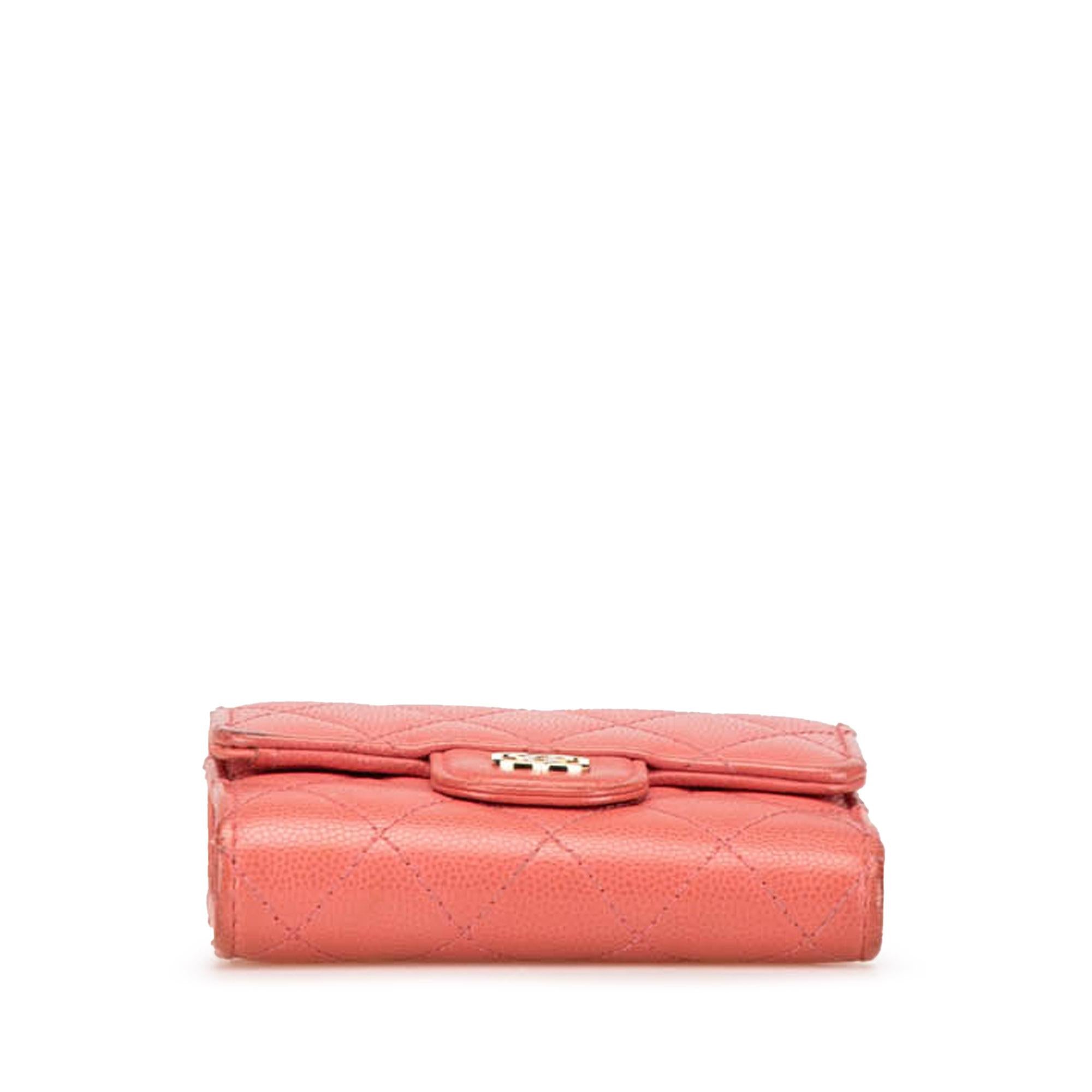 Chanel CC Quilted Caviar Trifold Wallet