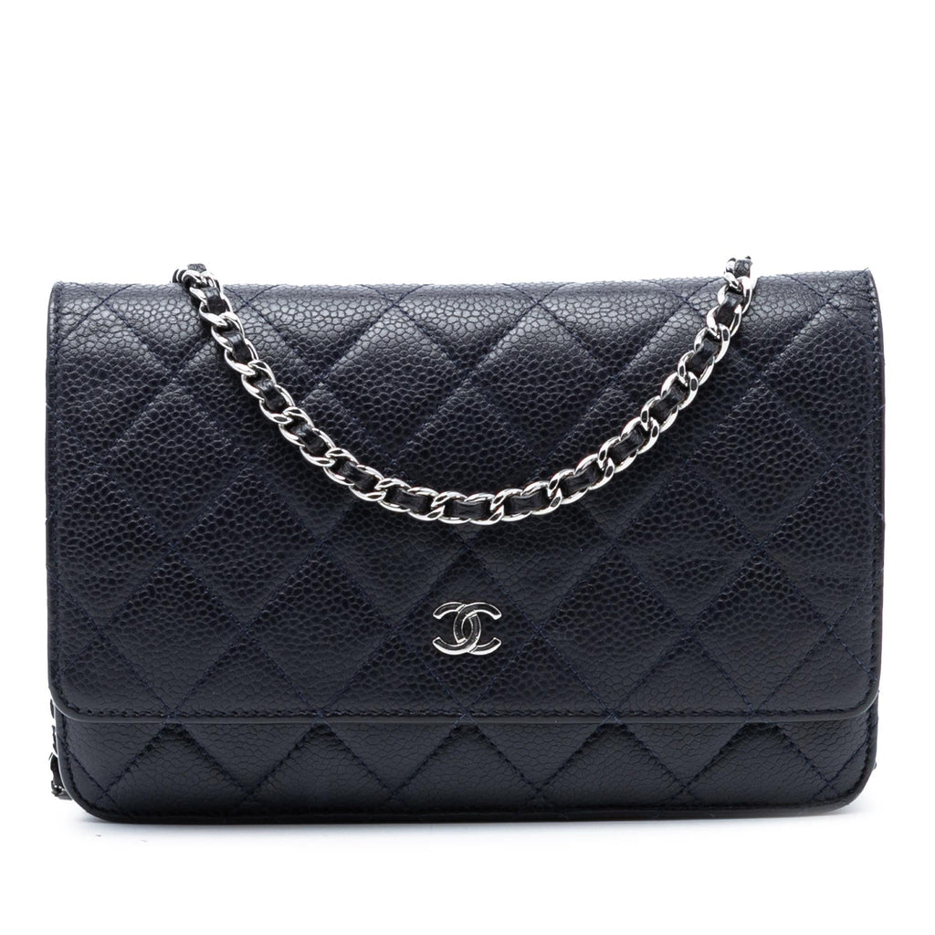 Chanel CC Quilted Caviar Wallet on Chain