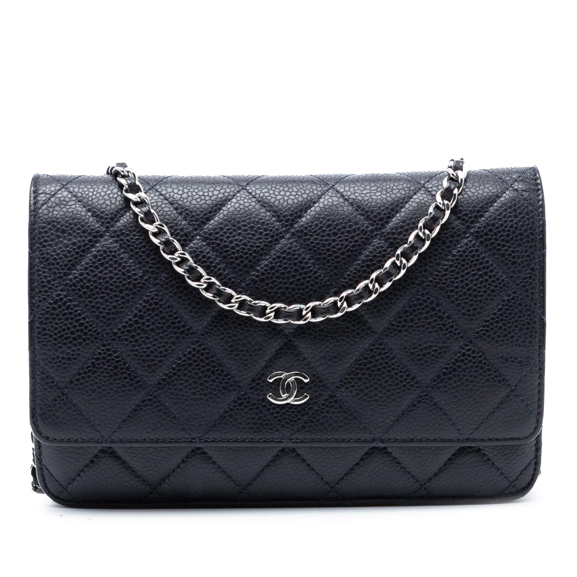 Chanel CC Quilted Caviar Wallet on Chain