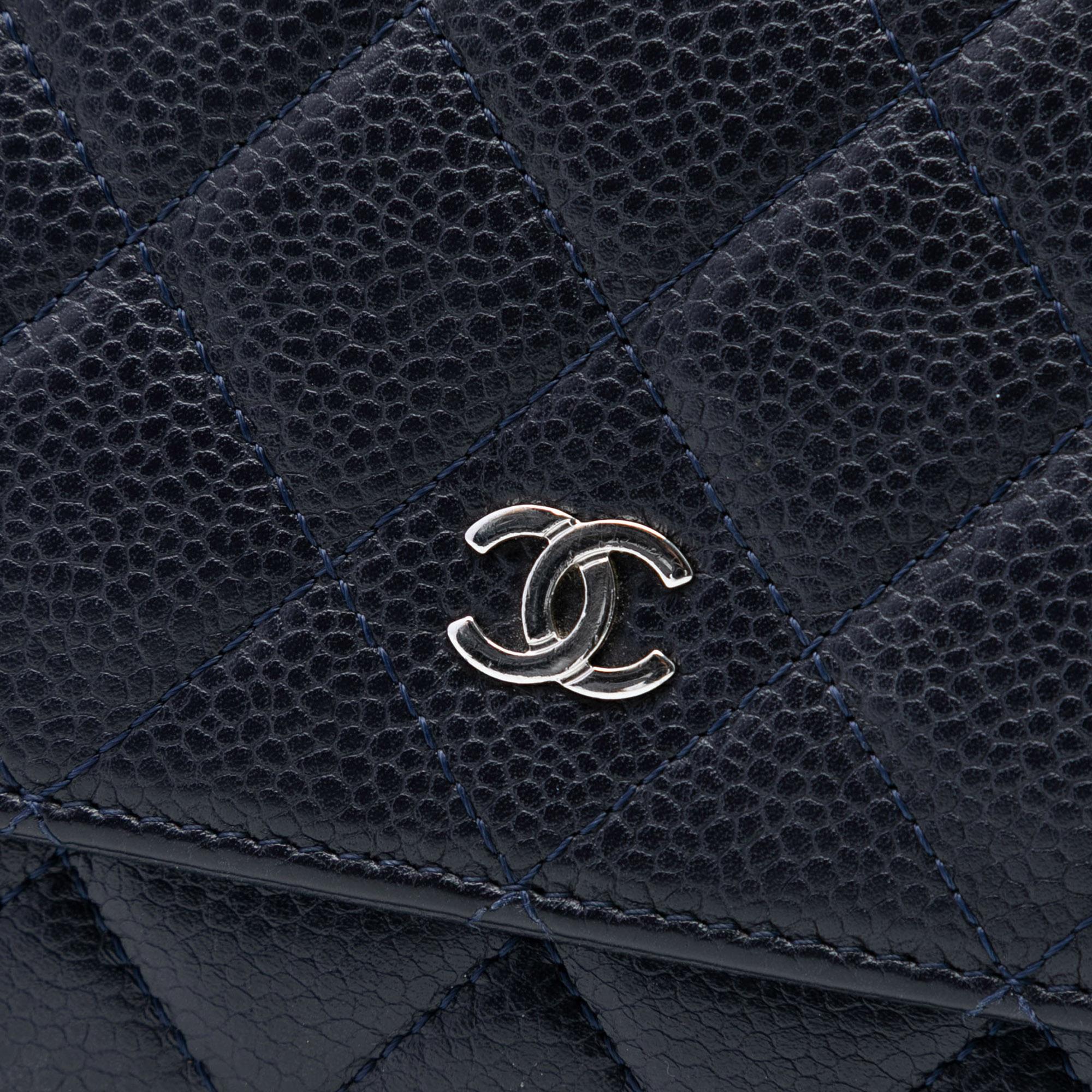 Chanel CC Quilted Caviar Wallet on Chain
