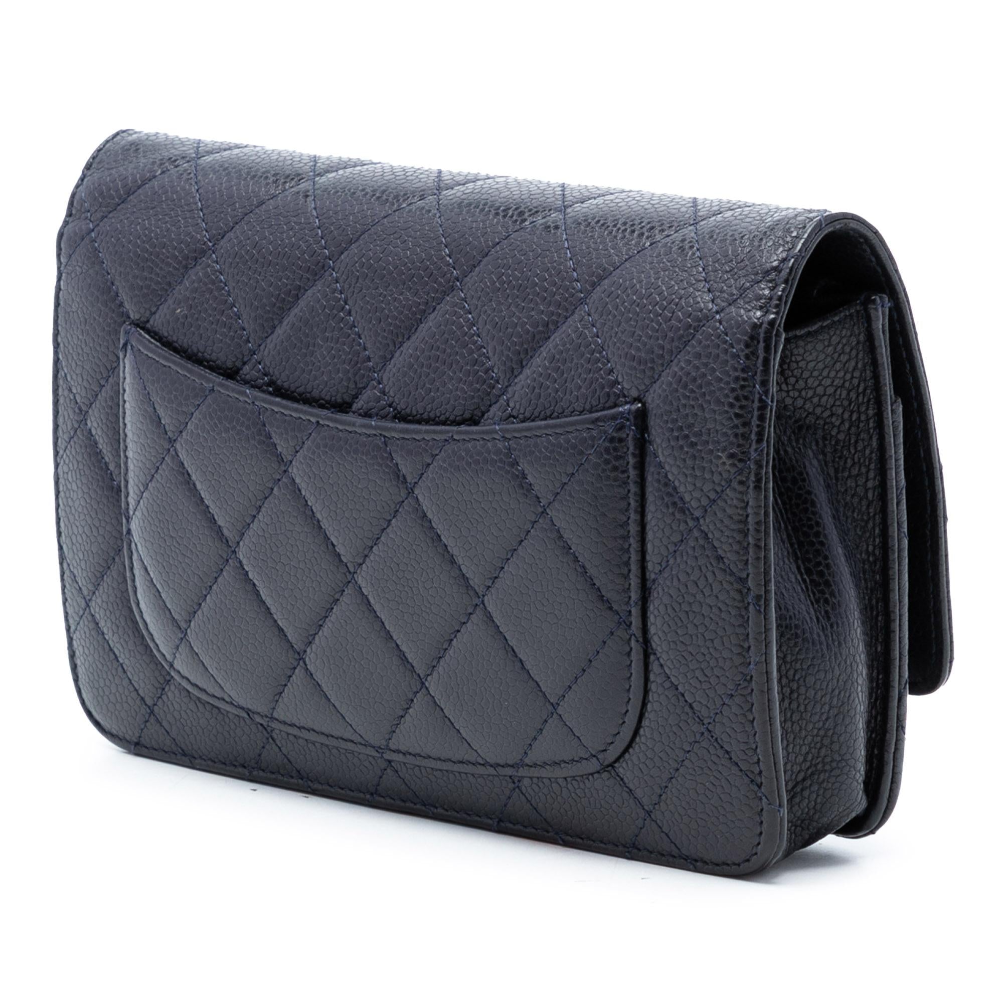 Chanel CC Quilted Caviar Wallet on Chain