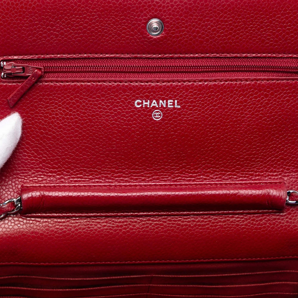 Chanel CC Quilted Caviar Wallet on Chain
