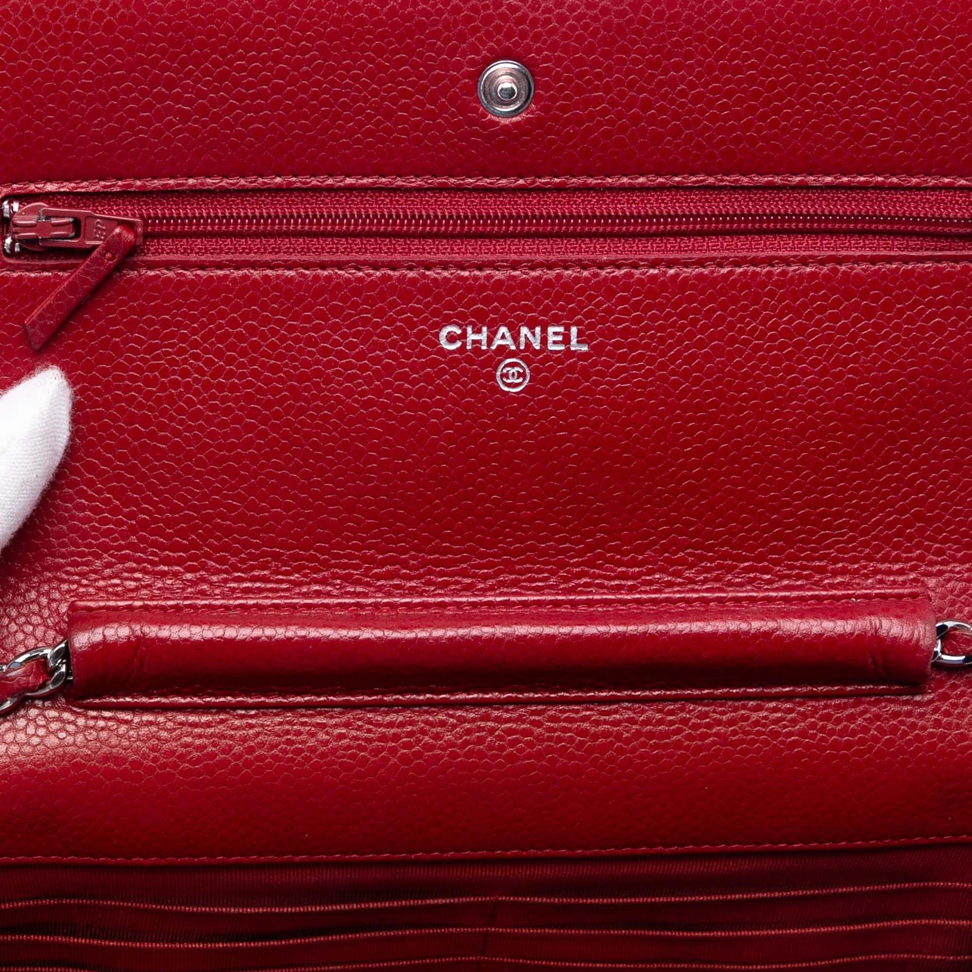 Chanel CC Quilted Caviar Wallet on Chain