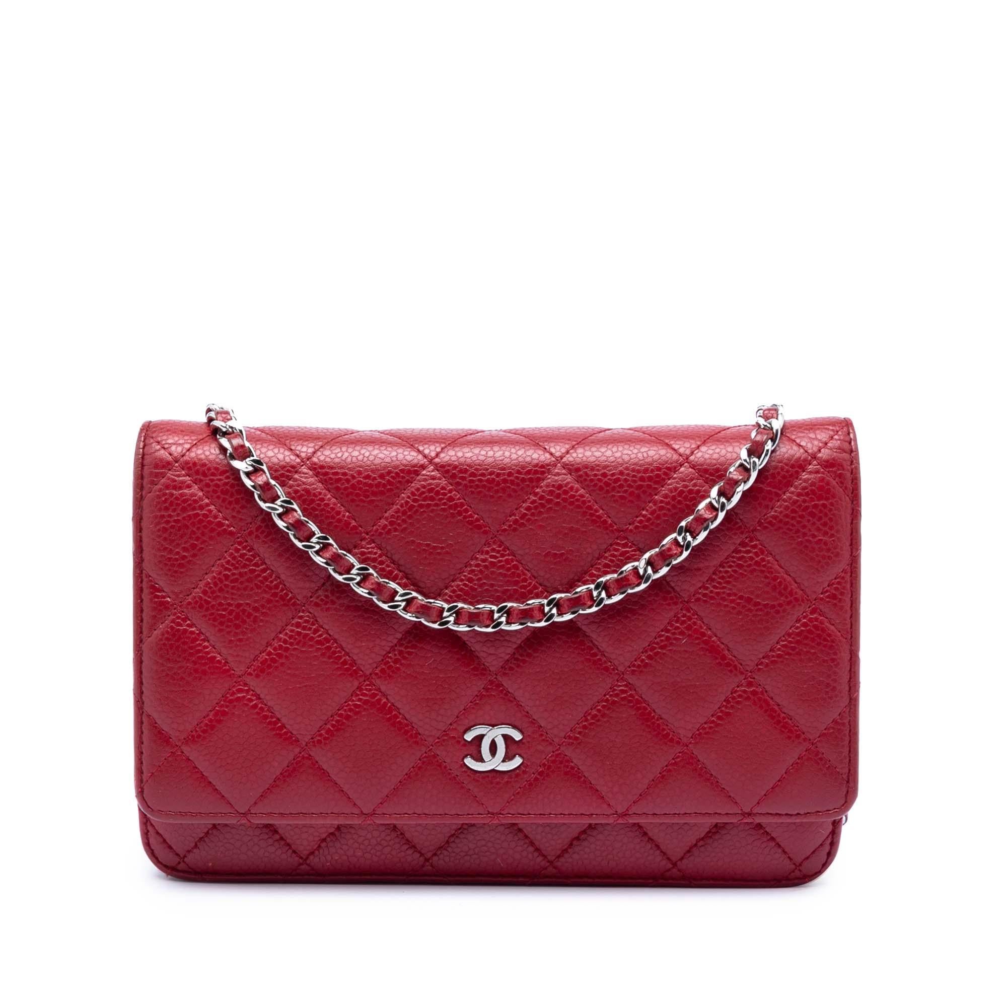 Chanel CC Quilted Caviar Wallet on Chain