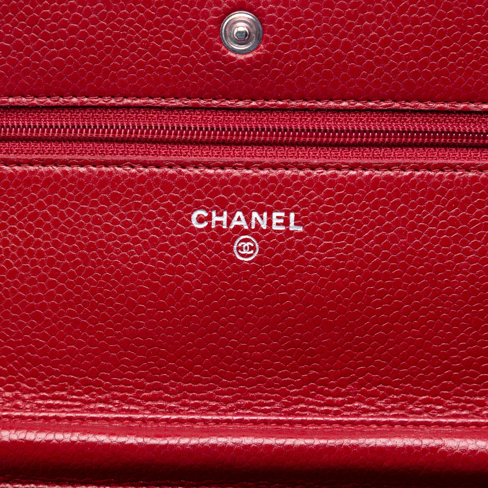 Chanel CC Quilted Caviar Wallet on Chain