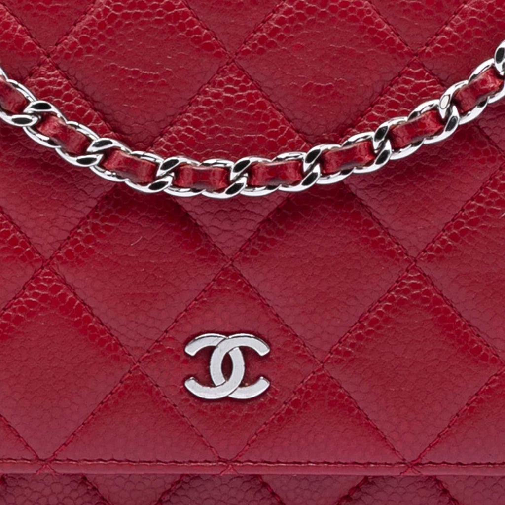Chanel CC Quilted Caviar Wallet on Chain