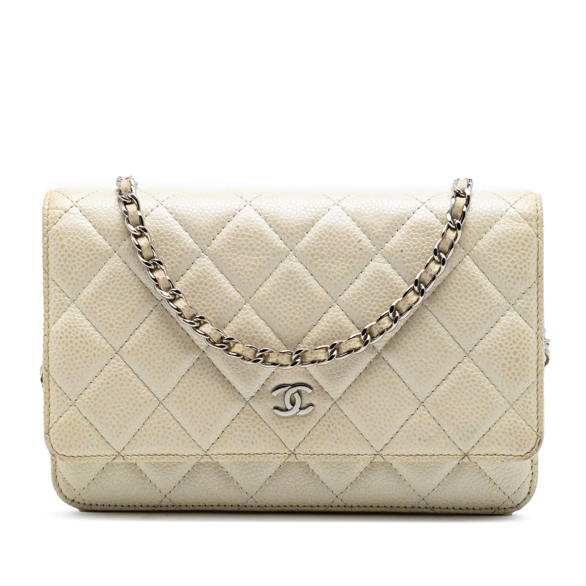 Chanel CC Quilted Caviar Wallet on Chain