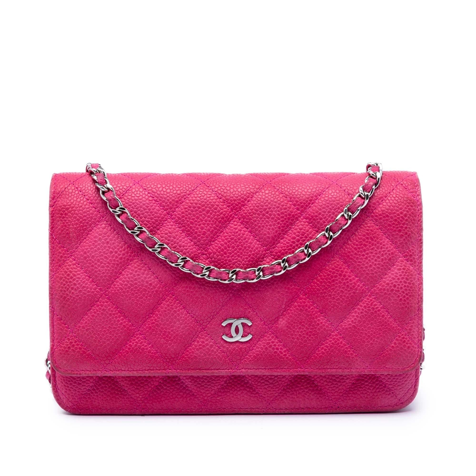 Chanel CC Quilted Caviar Wallet on Chain