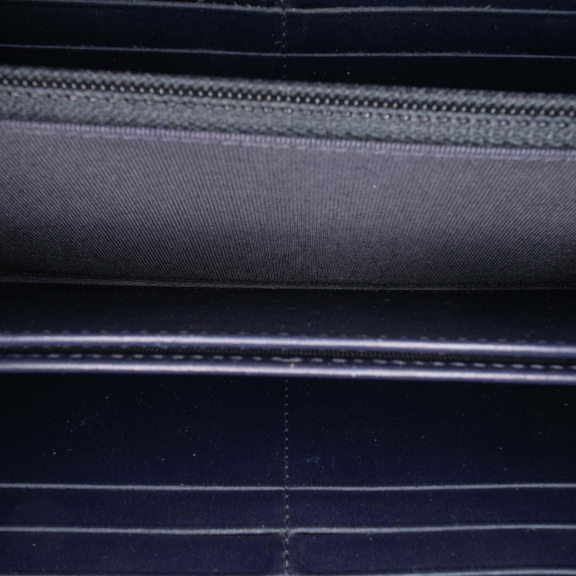 Chanel CC Quilted Caviar Zip Around Long Wallet