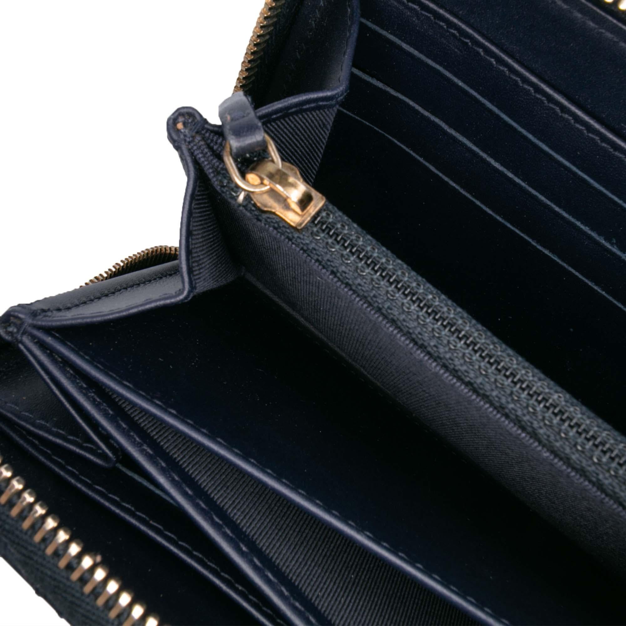 Chanel CC Quilted Caviar Zip Around Long Wallet