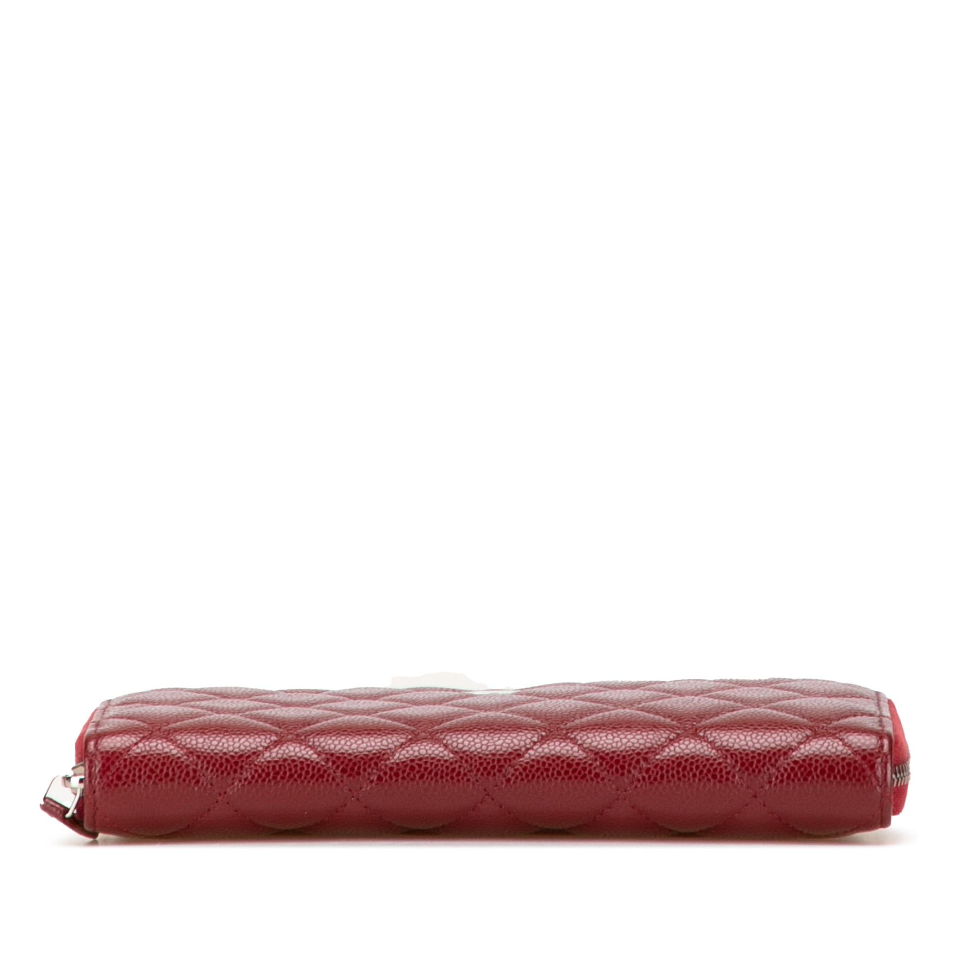 Chanel CC Quilted Caviar Zip Around Long Wallet