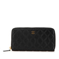 Chanel CC Quilted Caviar Zip Around Wallet