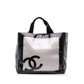 Chanel CC Quilted Cotton and PVC Punching Tote