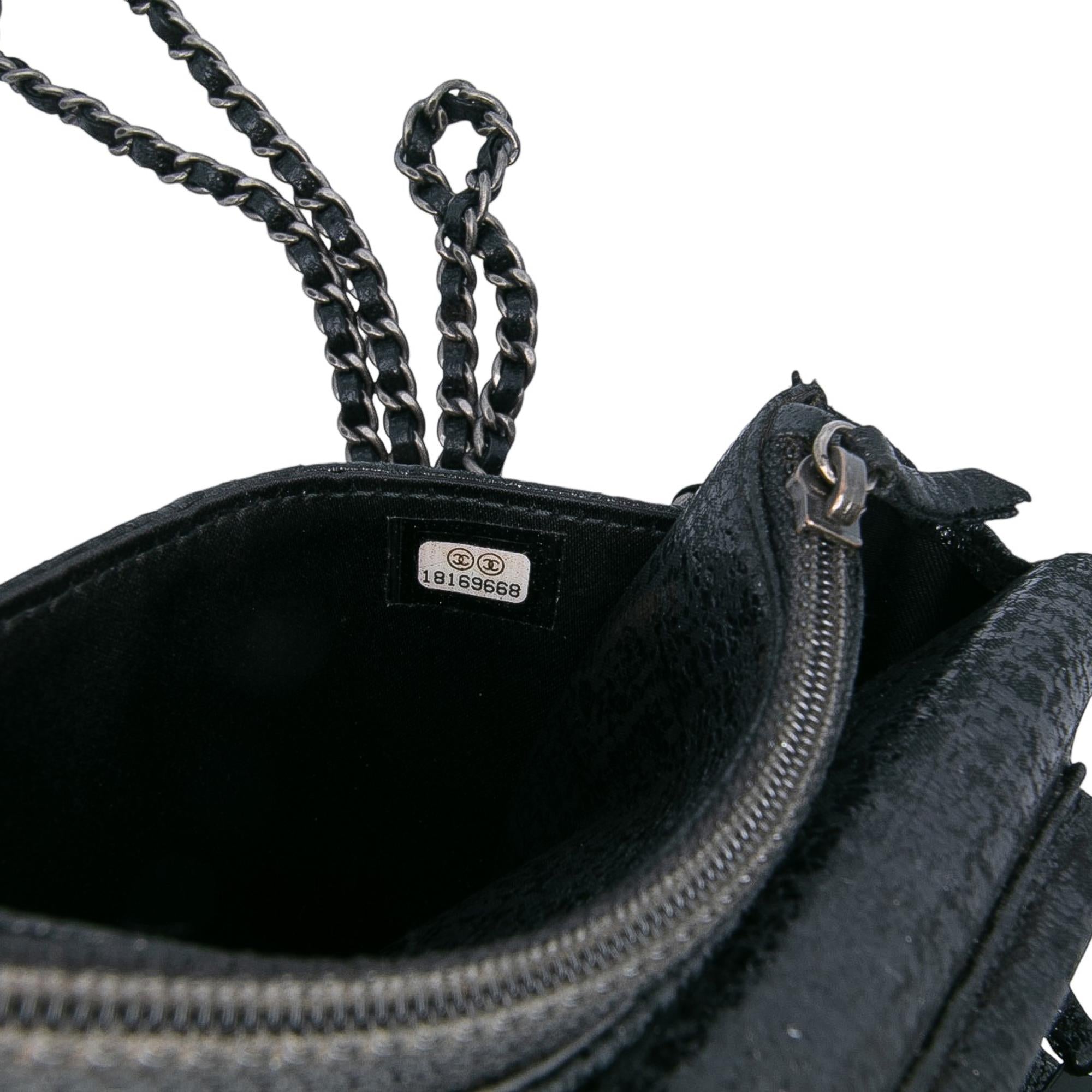 Chanel CC Quilted Crinkled Calfskin Wallet On Chain