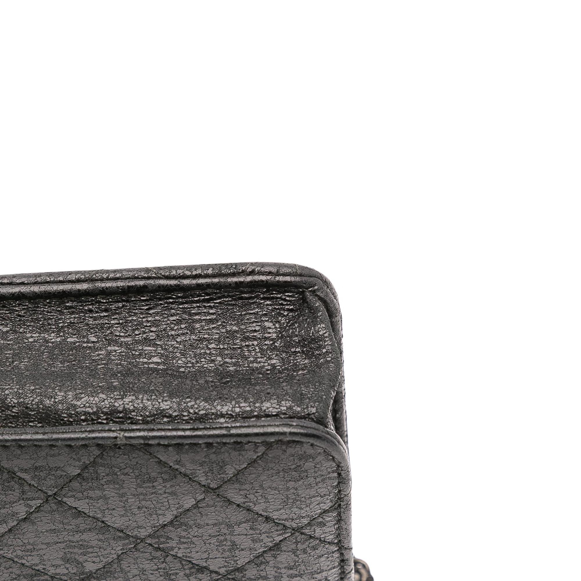 Chanel CC Quilted Crinkled Calfskin Wallet On Chain