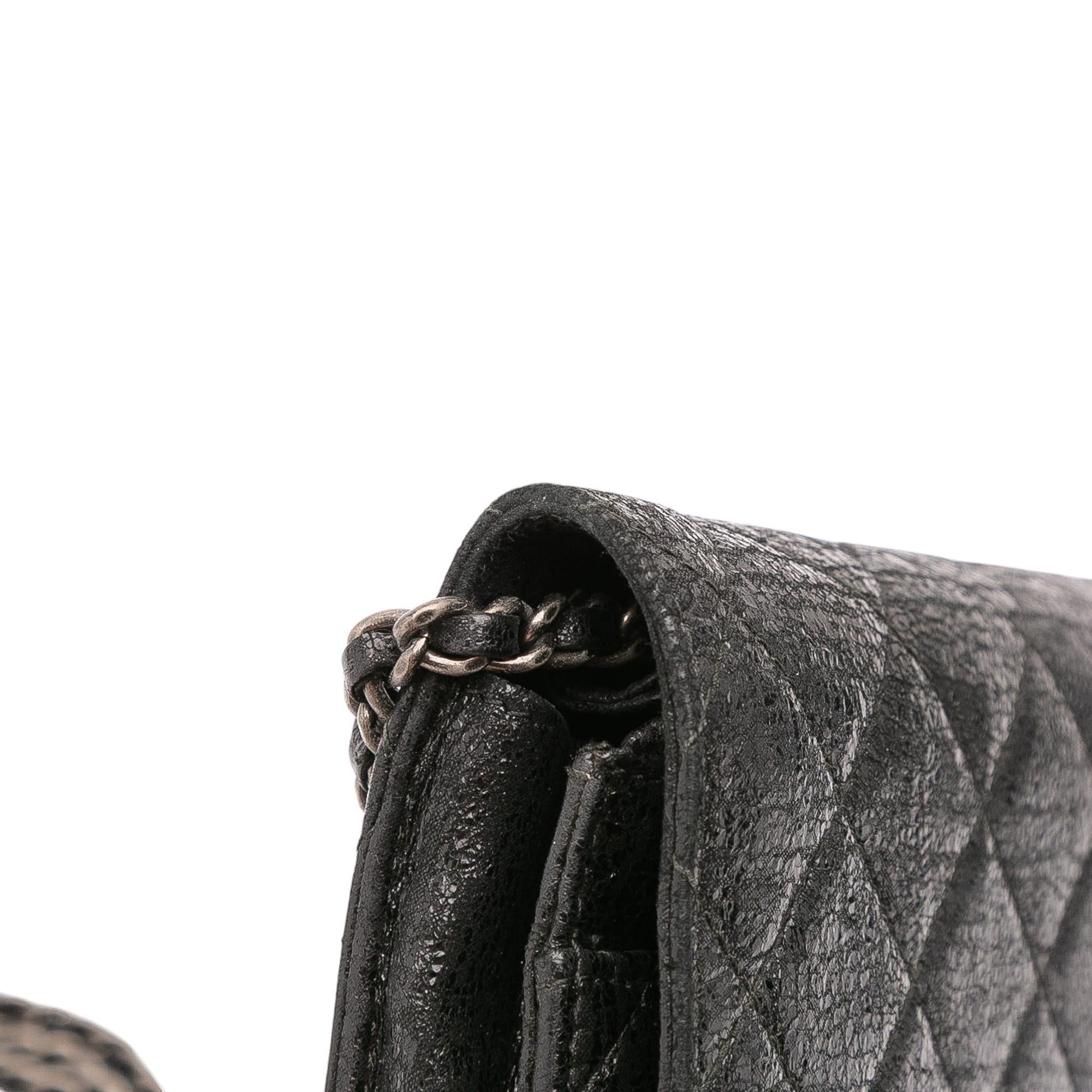 Chanel CC Quilted Crinkled Calfskin Wallet On Chain