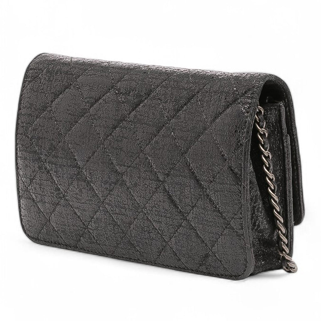 Chanel CC Quilted Crinkled Calfskin Wallet On Chain