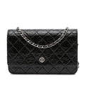 Chanel CC Quilted Crinkled Patent Wallet On Chain