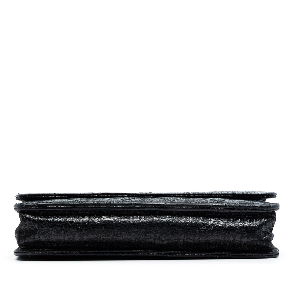 Chanel CC Quilted Crinkled Patent Wallet On Chain