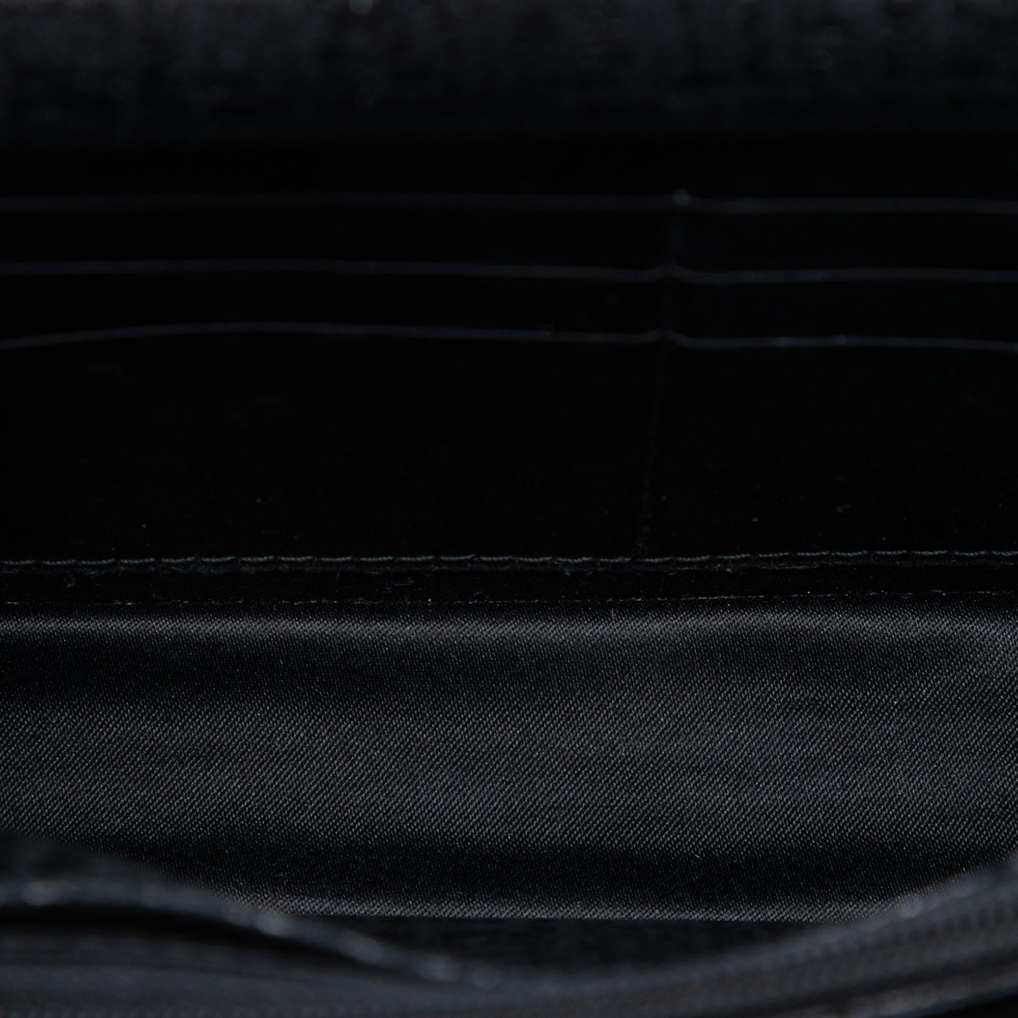 Chanel CC Quilted Crinkled Patent Wallet On Chain