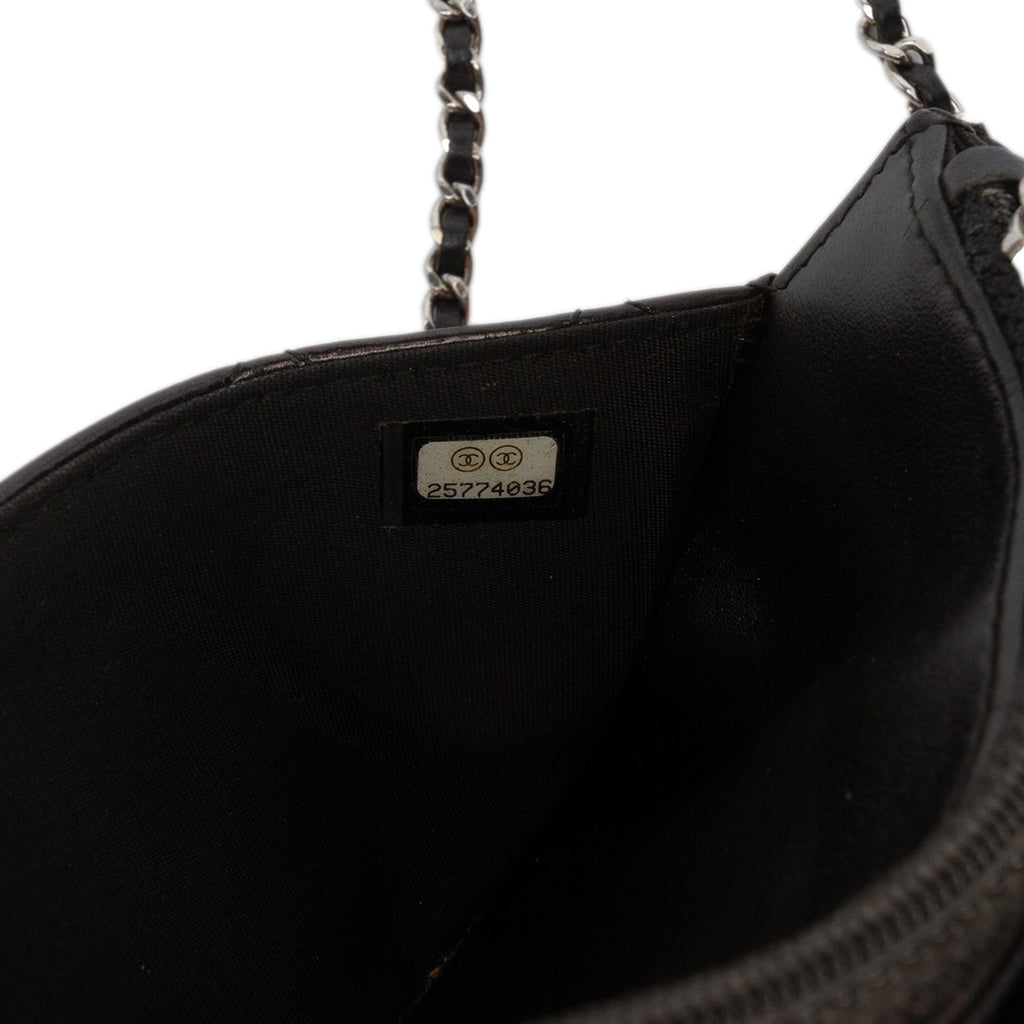 Chanel CC Quilted Crinkled Patent Wallet On Chain