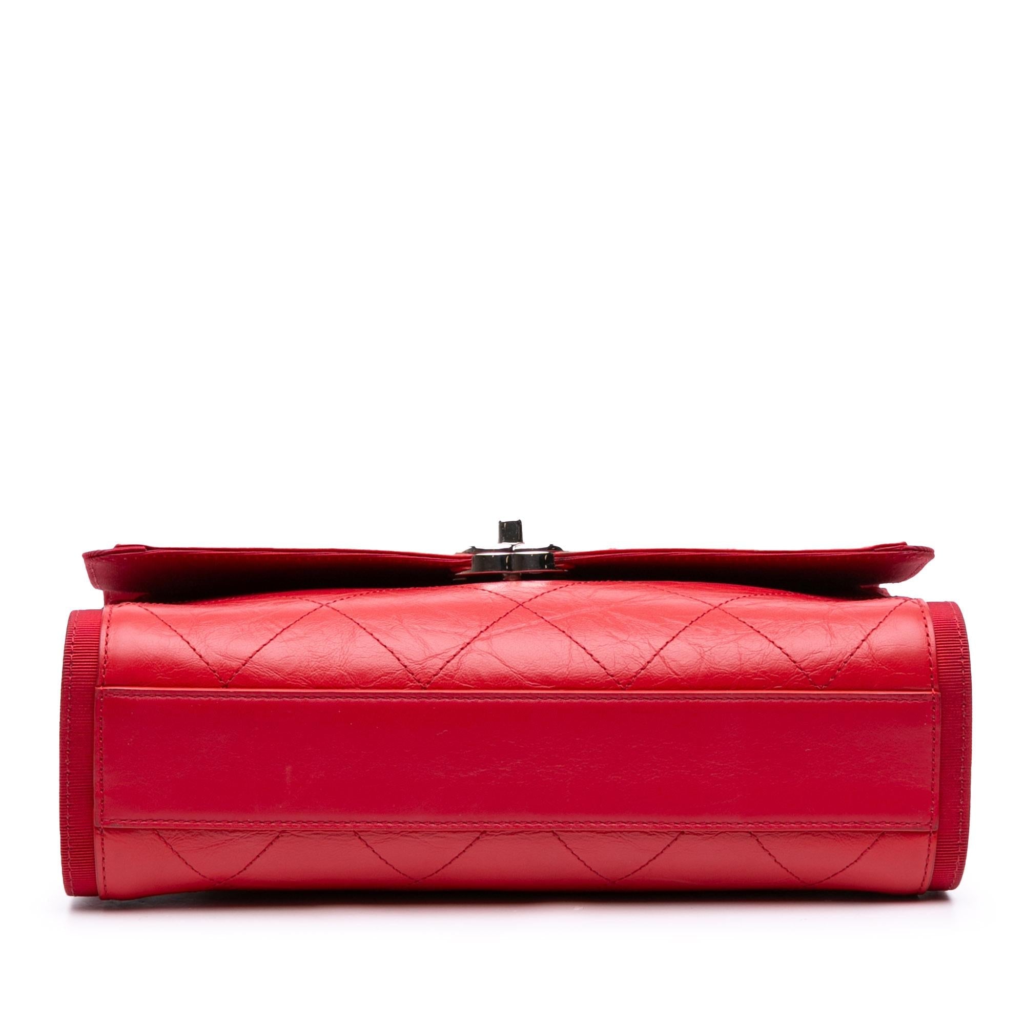 Chanel CC Quilted Crumpled Calfskin and Grosgrain Flap
