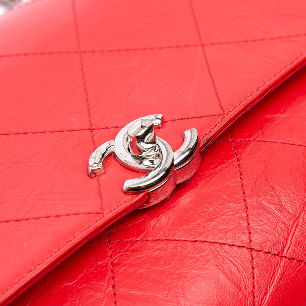 Chanel CC Quilted Crumpled Calfskin and Grosgrain Flap