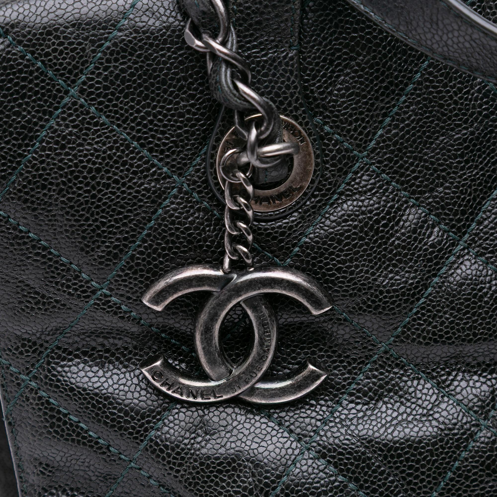 Chanel CC Quilted Crumpled Caviar Crave Tote