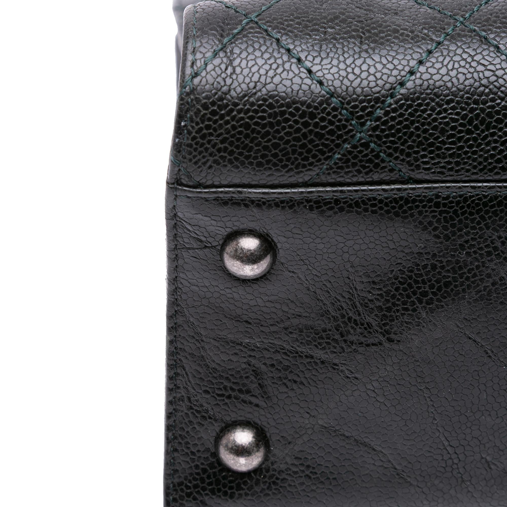 Chanel CC Quilted Crumpled Caviar Crave Tote