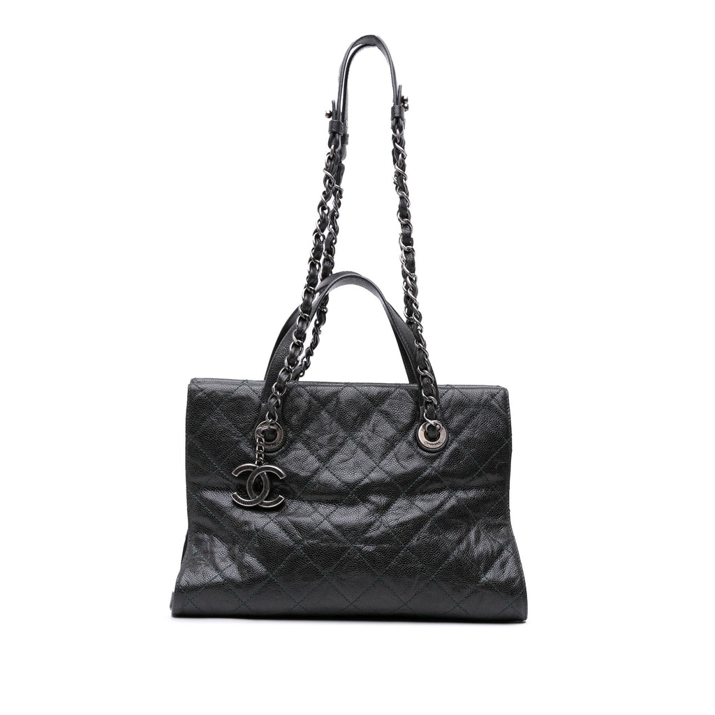 Chanel CC Quilted Crumpled Caviar Crave Tote