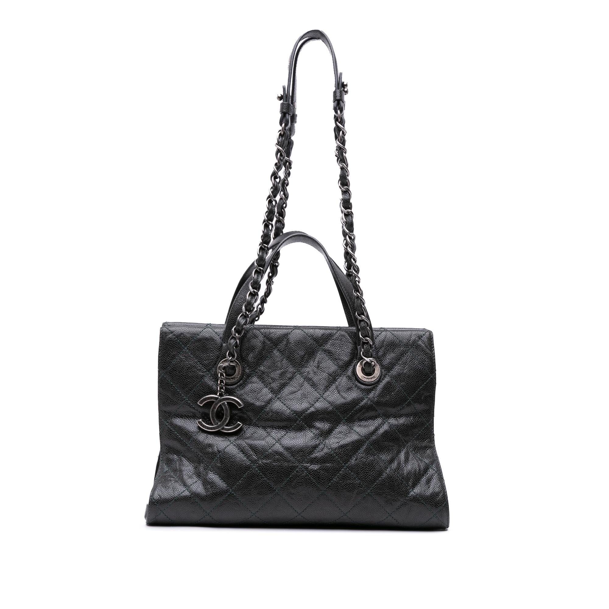 Chanel CC Quilted Crumpled Caviar Crave Tote
