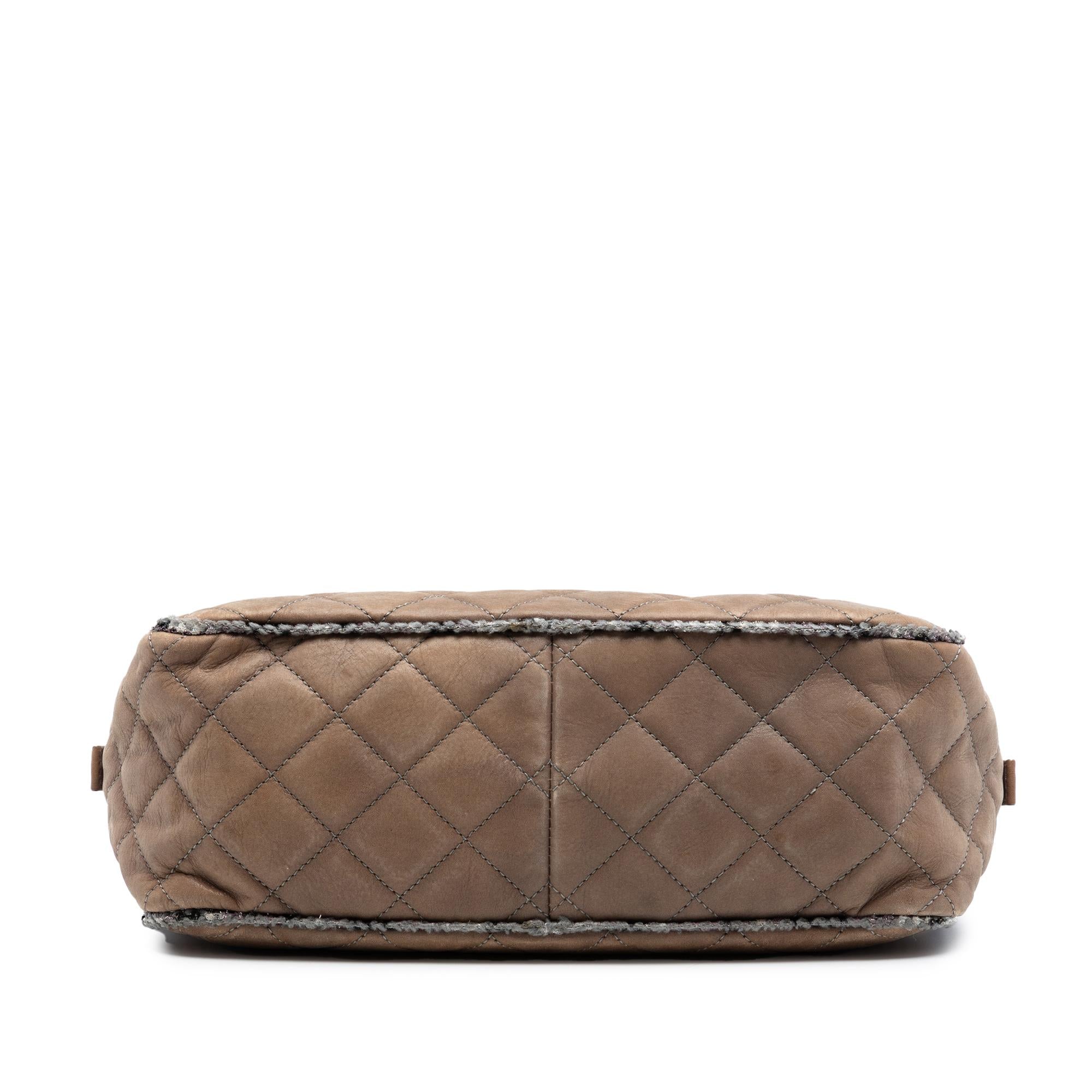 Chanel CC Quilted Iridescent Calfskin Tweed Bowler Bag