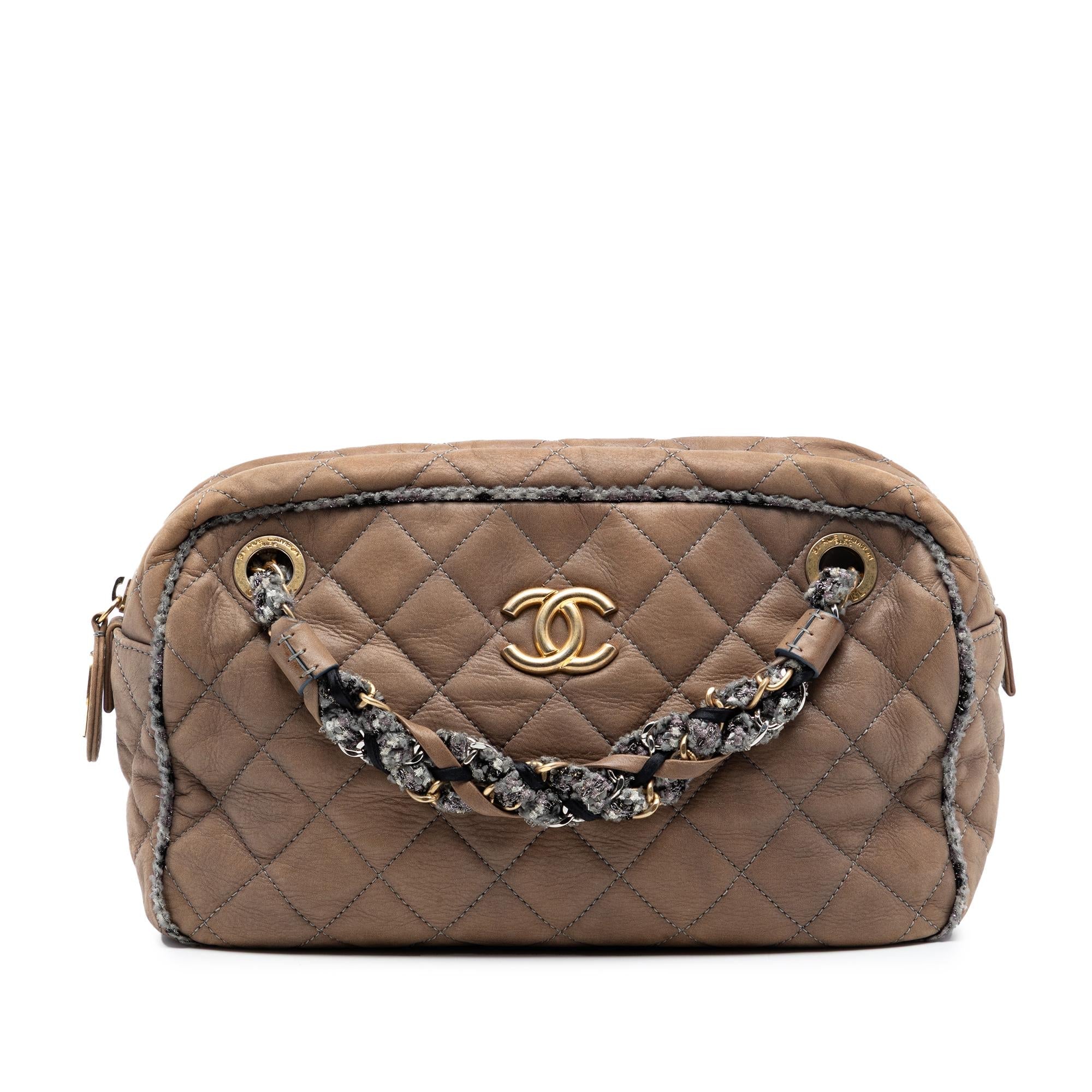Chanel CC Quilted Iridescent Calfskin Tweed Bowler Bag