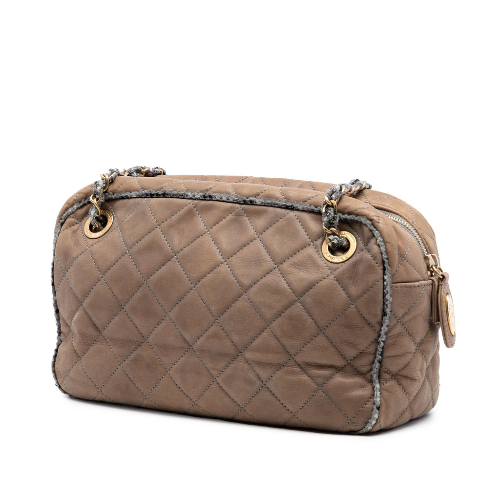 Chanel CC Quilted Iridescent Calfskin Tweed Bowler Bag