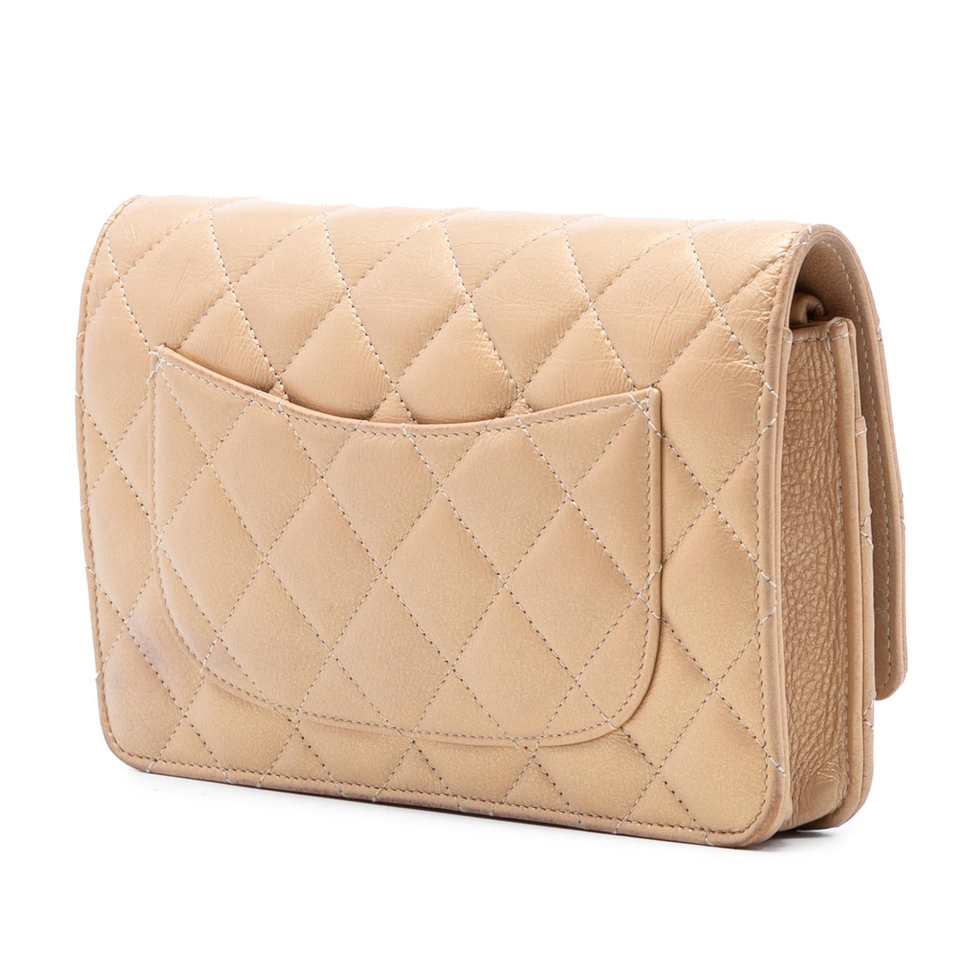 Chanel CC Quilted Iridescent Lambskin Coin Charm Wallet on Chain