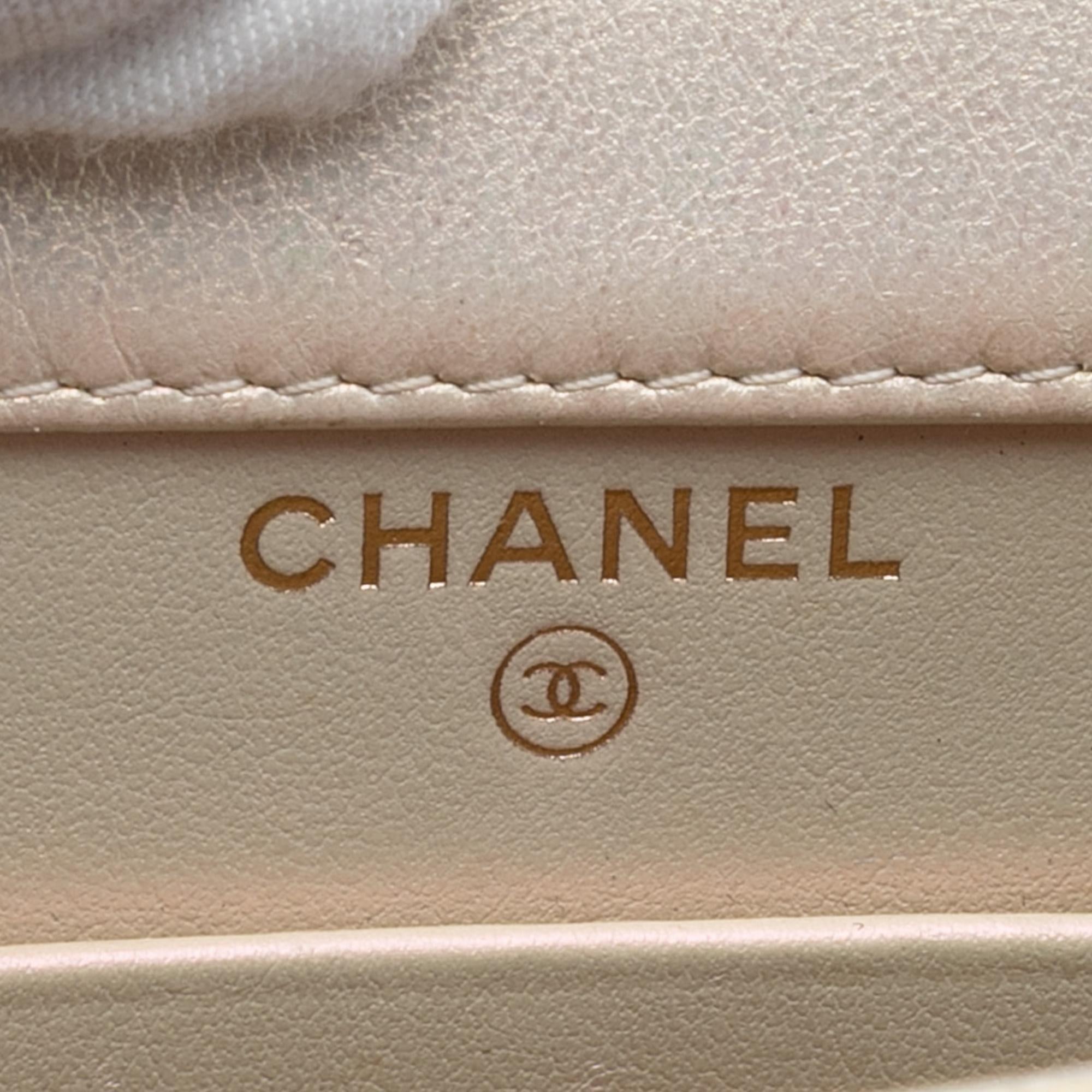 Chanel CC Quilted Iridescent Lambskin Phone Holder with Chain