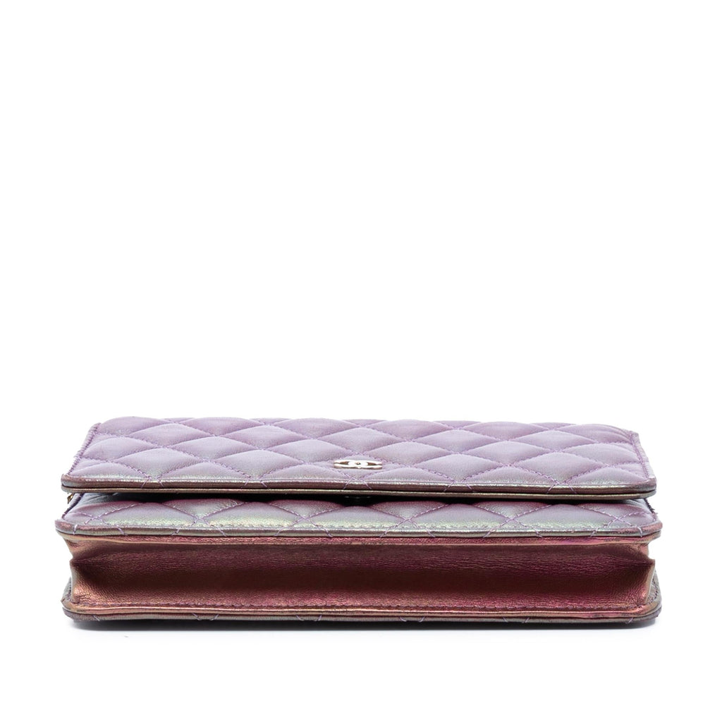 Chanel CC Quilted Iridescent Lambskin Wallet on Chain