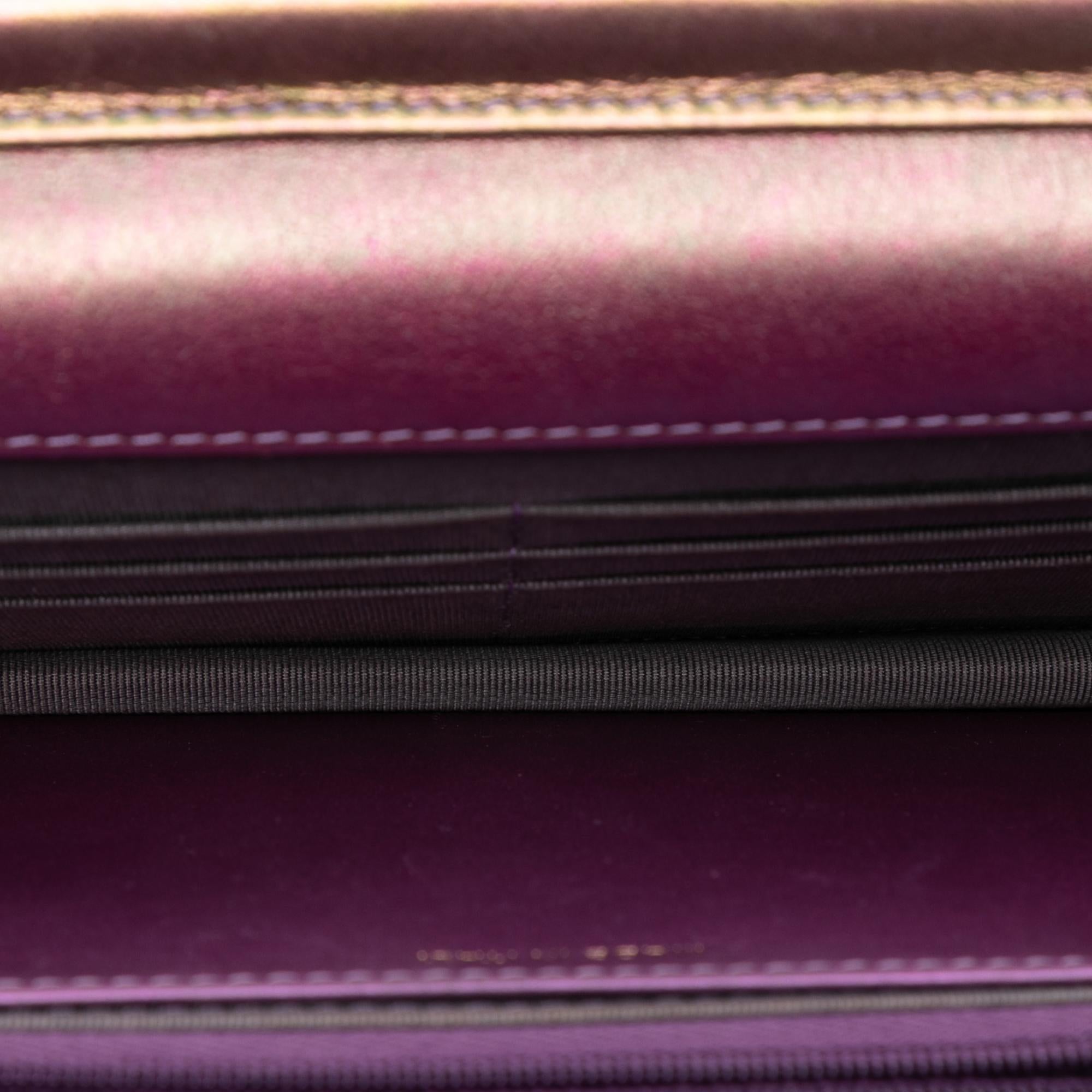 Chanel CC Quilted Iridescent Lambskin Wallet on Chain