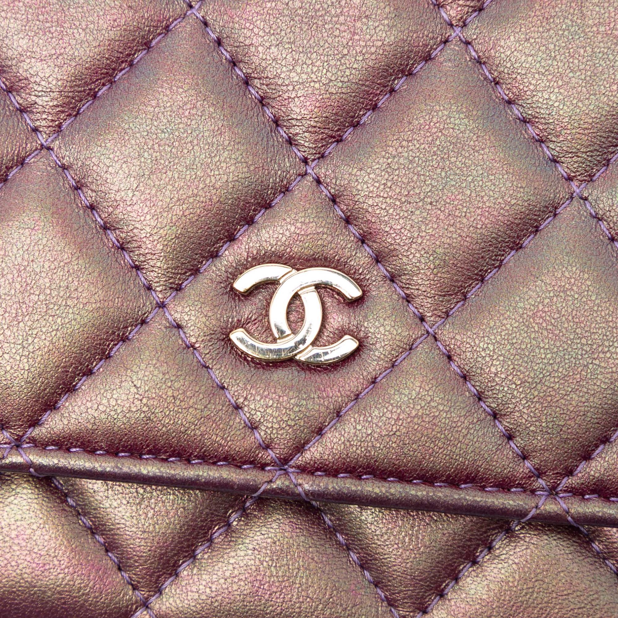 Chanel CC Quilted Iridescent Lambskin Wallet on Chain