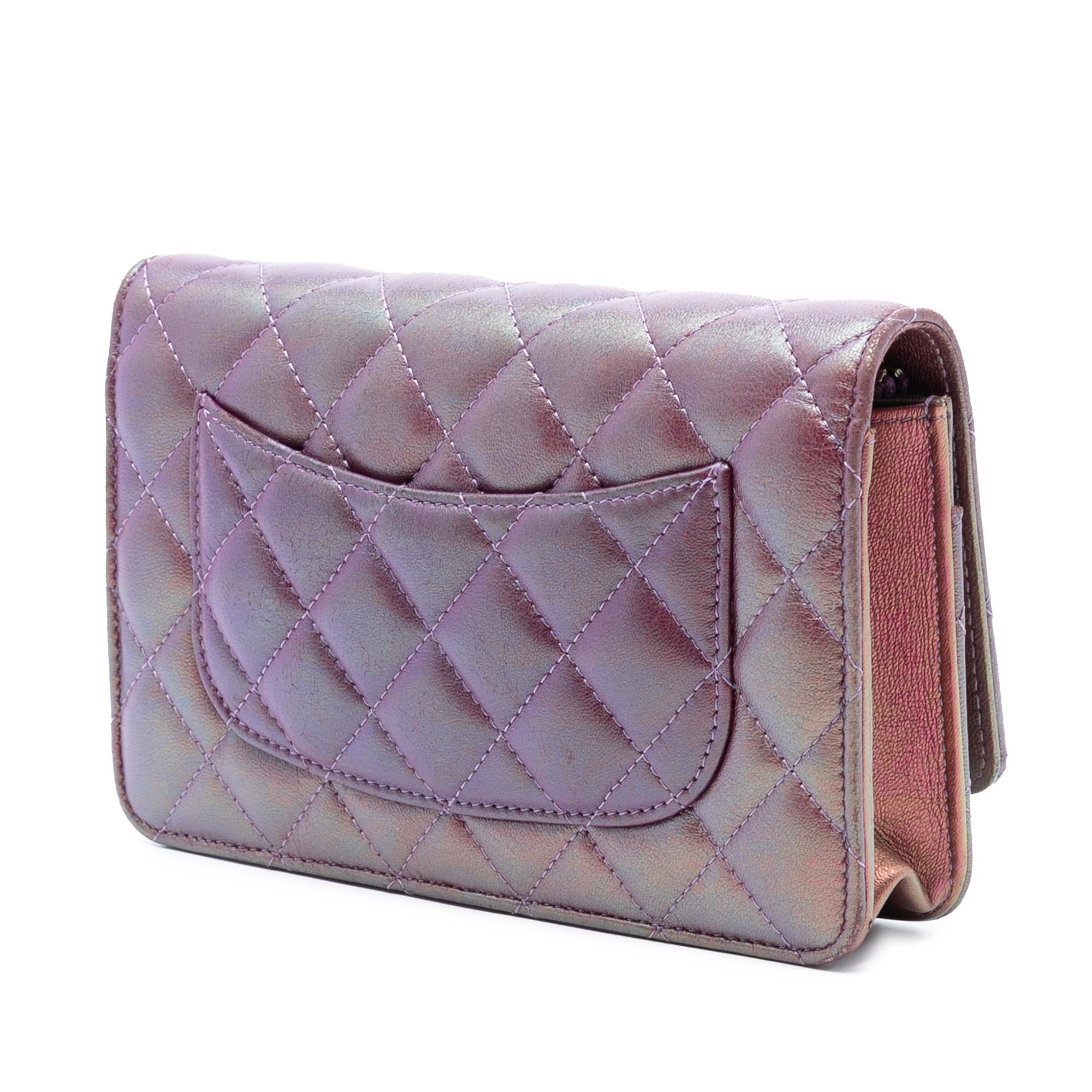 Chanel CC Quilted Iridescent Lambskin Wallet on Chain