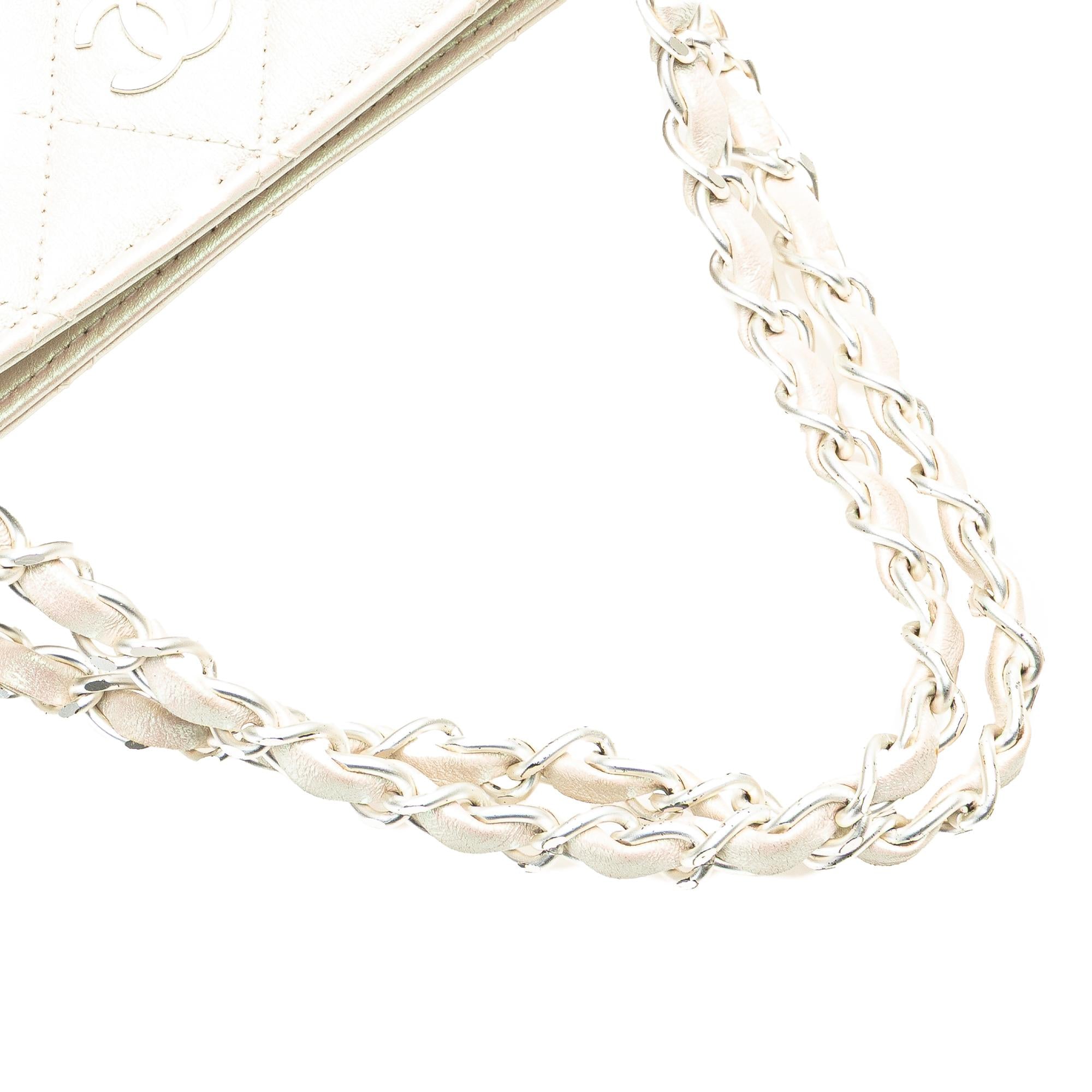 Chanel CC Quilted Irisdescent Lambskin Chain Handbag