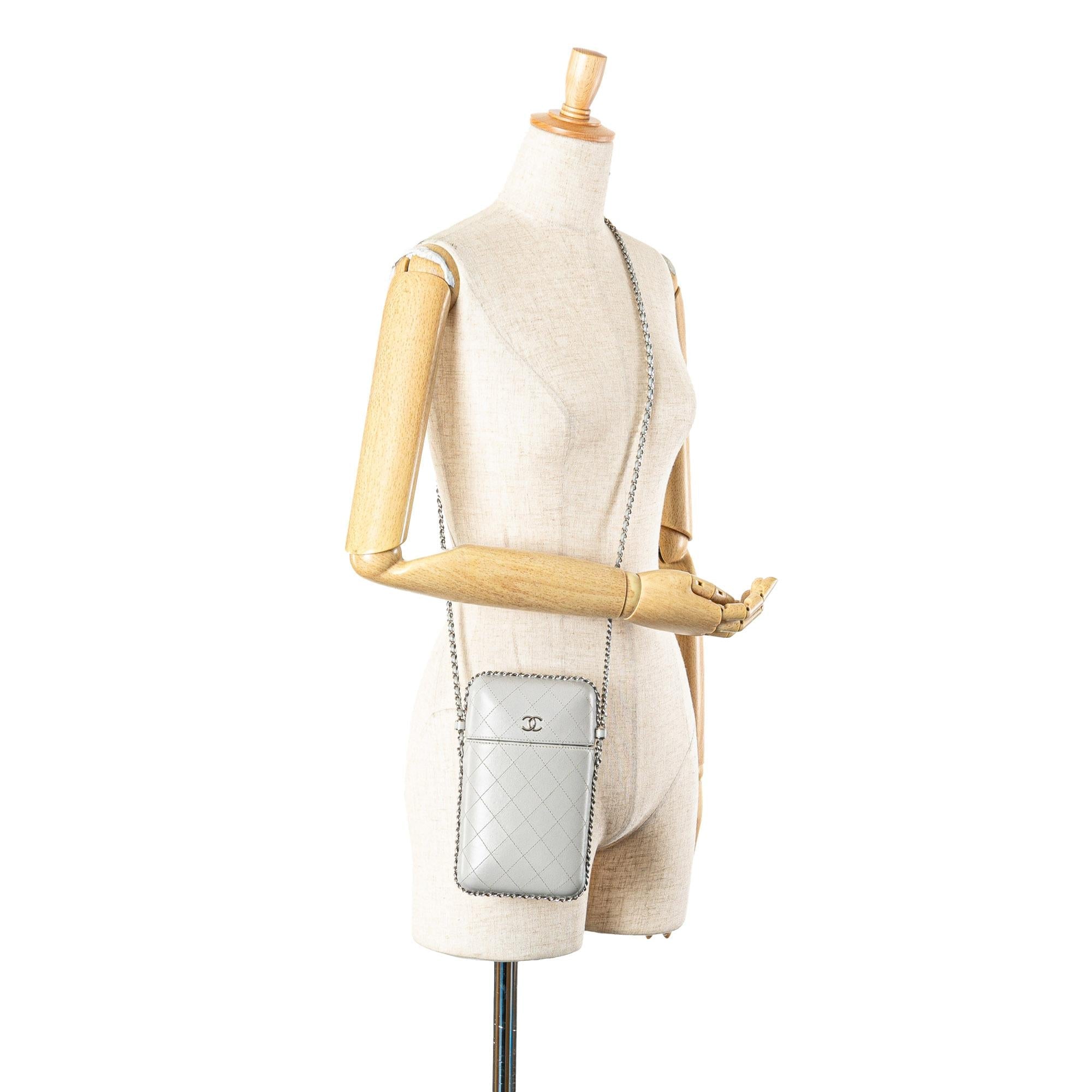 Chanel CC Quilted Lambskin Chain Around Phone Holder