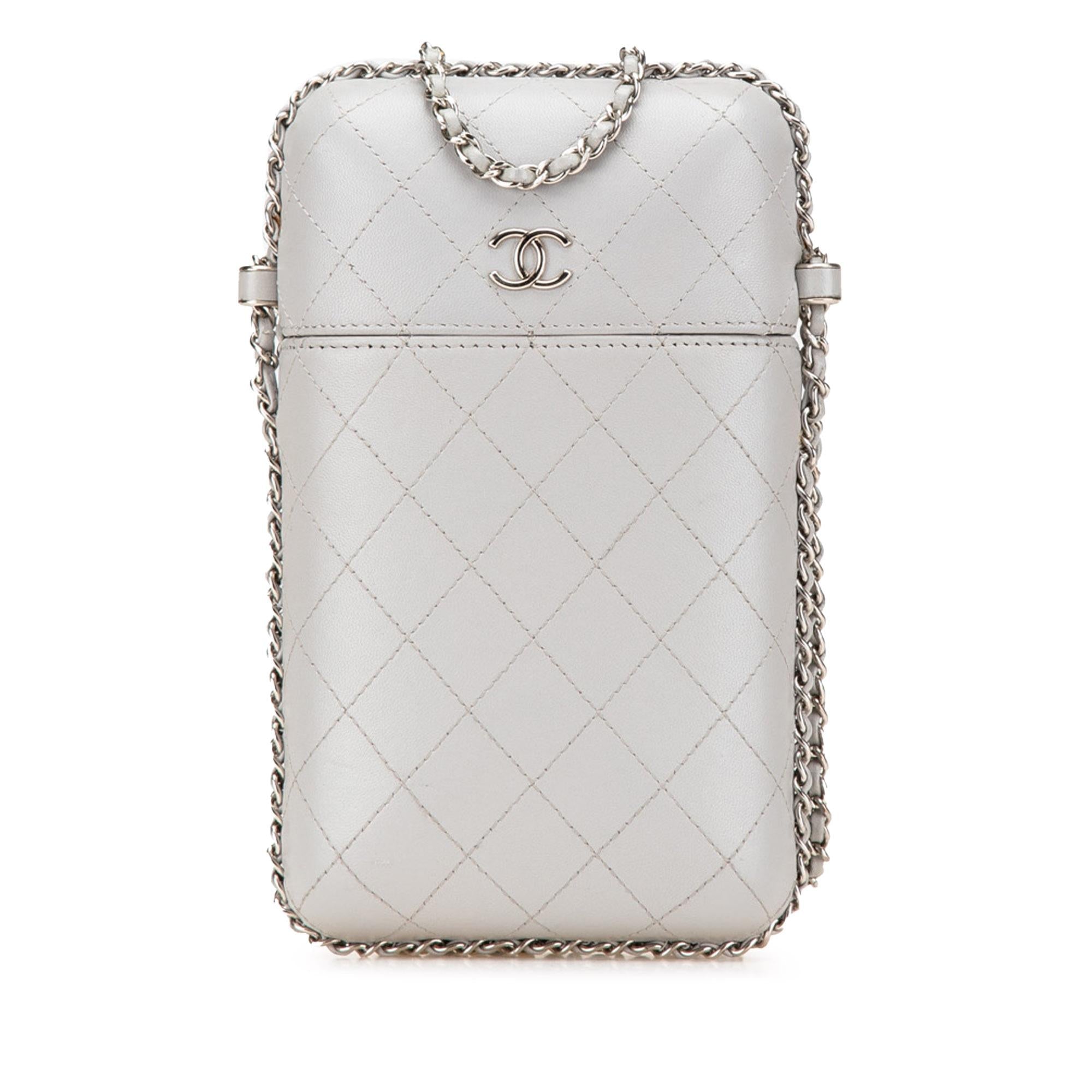 Chanel CC Quilted Lambskin Chain Around Phone Holder