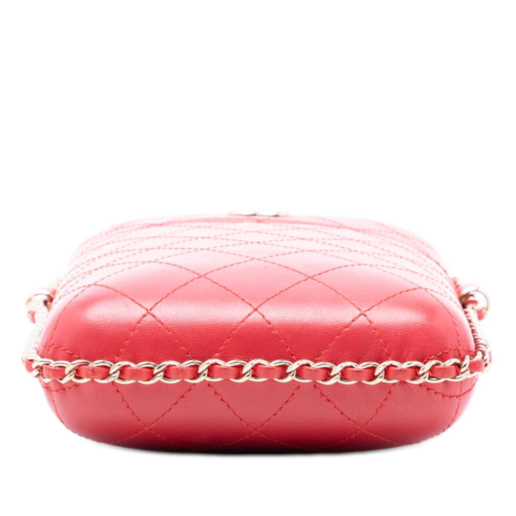 Chanel CC Quilted Lambskin Chain Around Phone Holder
