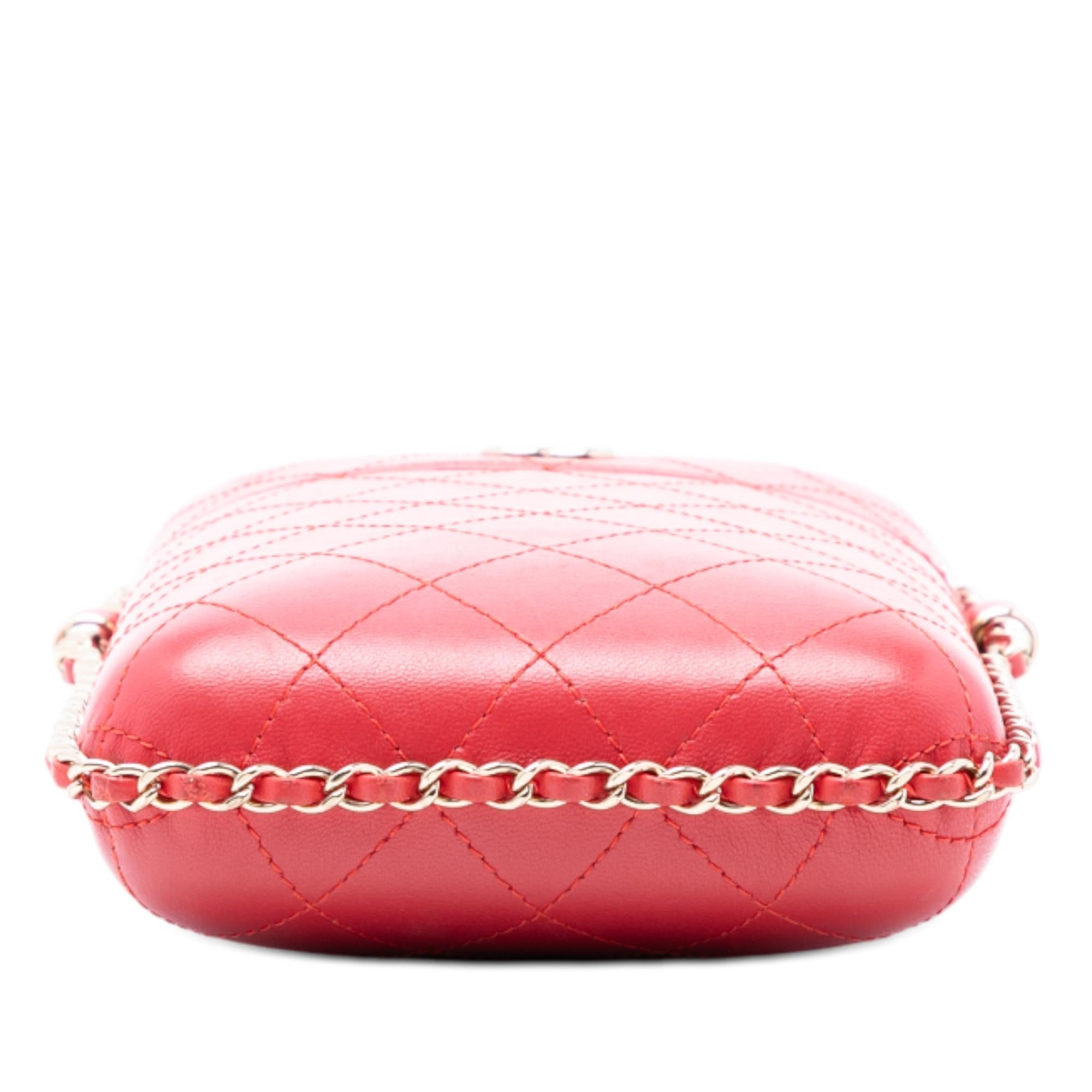 Chanel CC Quilted Lambskin Chain Around Phone Holder
