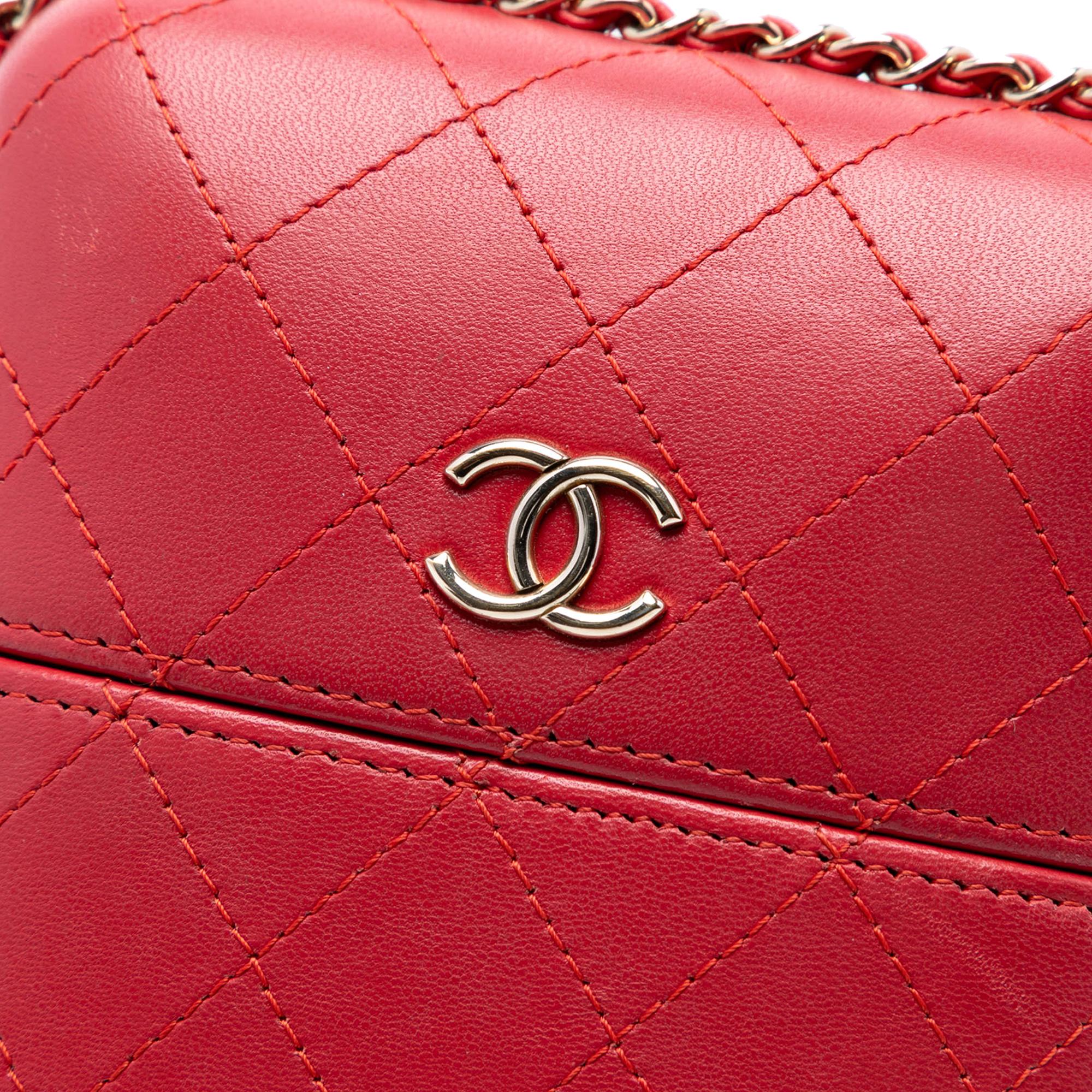 Chanel CC Quilted Lambskin Chain Around Phone Holder