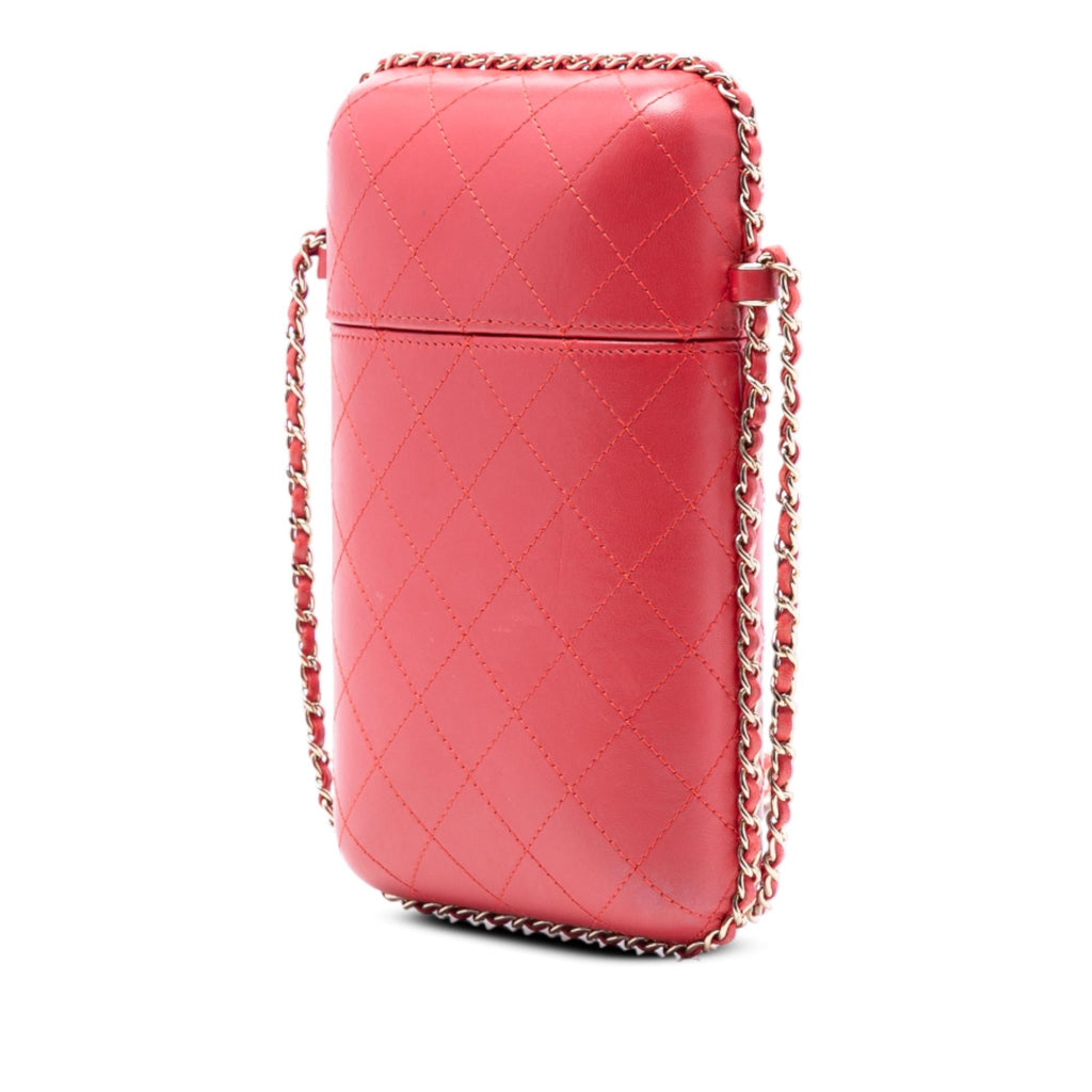 Chanel CC Quilted Lambskin Chain Around Phone Holder